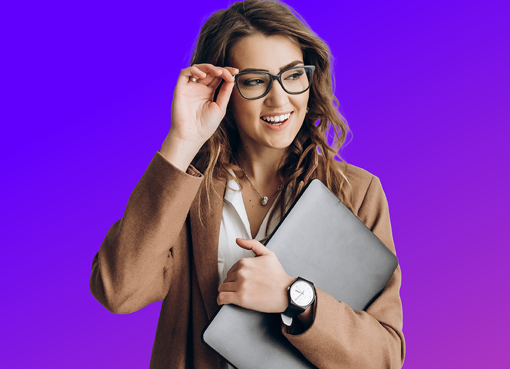 Bild Geschäftsfrau mit Laptop